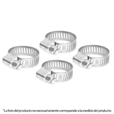 Abrazadera mini-4 de acero inoxidable, blíster con 4 pzas
