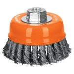 Carda copa 4? alambre trenzado fino, eje M14