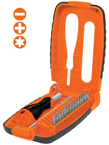 Desarmador de precisión con 16 puntas