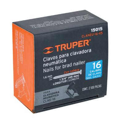 Caja con 2500 clavos calibre 16, 45 mm para CLNE-16