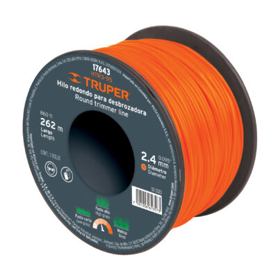 Hilo redondo, para desbrozadora, 2.4mm x 262m,carrete