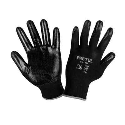 Guantes de nylon recubiertos de nitrilo, Grande