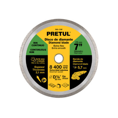 Disco de diamante de 7? x 2.1 mm, rin continuo