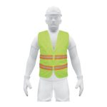 Chaleco de seguridad verde alta visibilidad con cierre