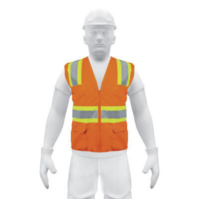 Chaleco de seguridad naranja max visibilidad y 6 bolsas