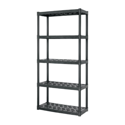 Estante plástico uso rudo 5 repisas, cap. 70 Kg, 185x43x91