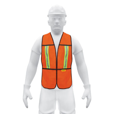 Chaleco de seguridad con cintas reflejantes, naranja